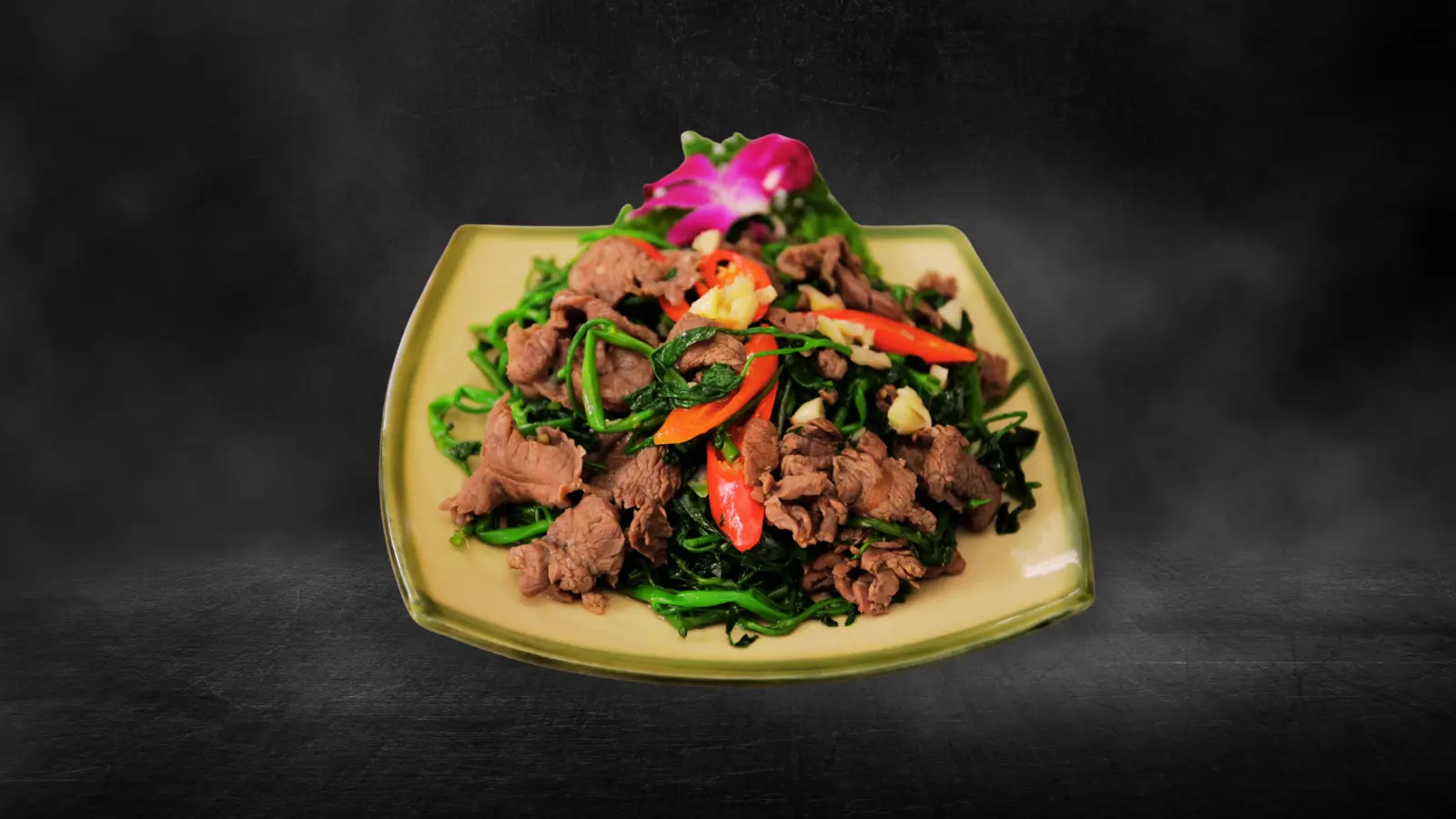 Trâu xào rau muống